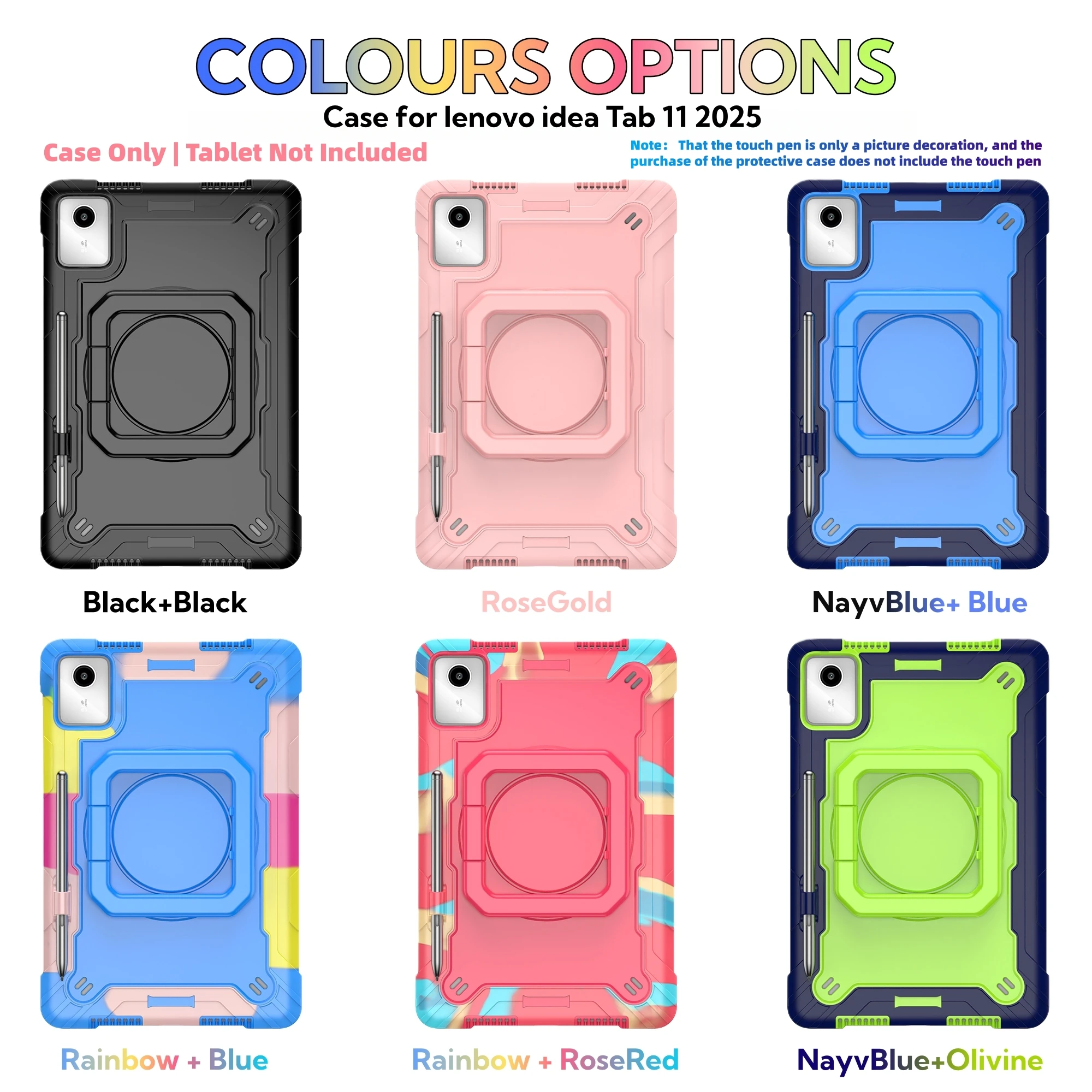 

Чехол для Idea Tab 11 дюймов/TB-336ZU/336FU, противоударный чехол для K11 Gen 2 с вращающейся подставкой/держателем для ручки/ремешком на плечо