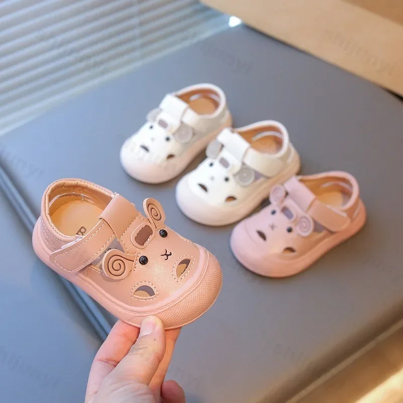 

Children Sandals PU Leather Summer Beach Sandals Cute Cartoon Girls Soft Sole Toddler Non-slip Kids Beach Shoes Princess Shoes