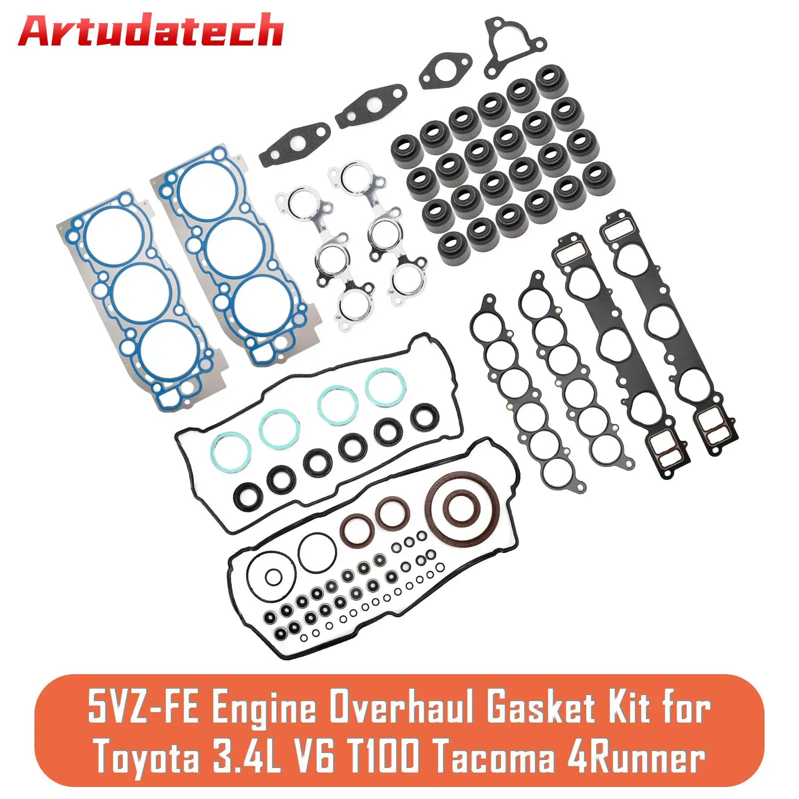 

Artudatech 5VZ-FE Engine Overhaul Gasket Kit for Toyota 3.4L V6 T100 Tacoma 4Runner Car Accessories
