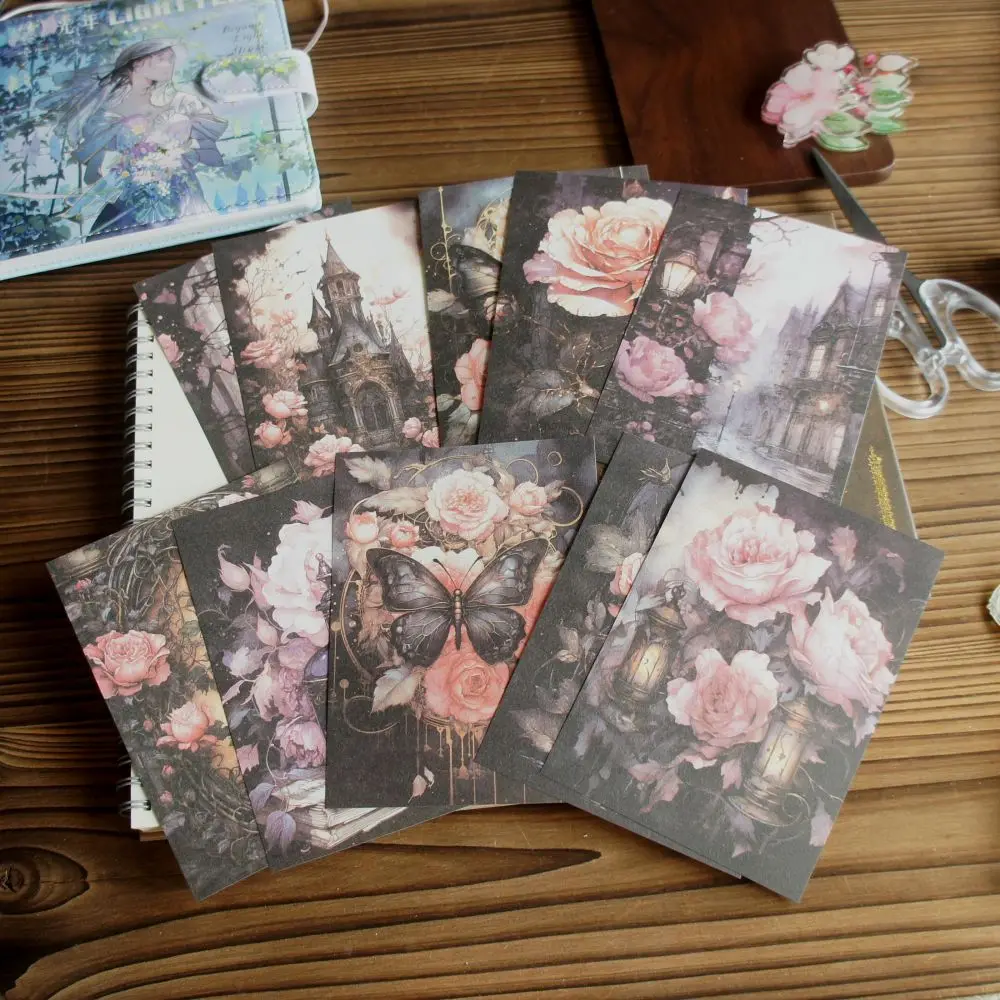 ورق رسم زهرة البجعة ، علامة هدية ، ديكور سكرابوكينغ ، ورق خلفية ذاتي الصنع ، أسود غامق ، أحمر ، أصفر ، 20 ورقة