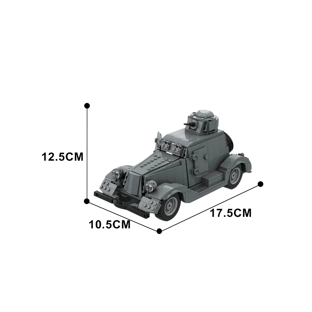 MOC Army Armored Vehicles BA-20 Light Armored Vehicle Building Blocks transport Model Creativity Bricks Assembly Toys kid Gift