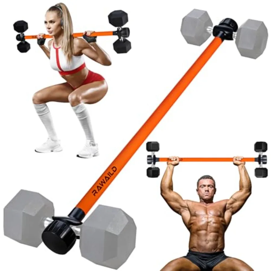 

Dumbbell Converter Convert Dumbbells to Barbell Set Weight Bar for Bench Presses Squats Hip Thrust Deadlifts Home Weightlifting