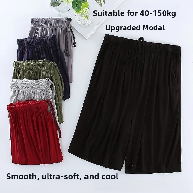 

Casual Modal Men's orts Large Size Home Spwear Outdoor Wear Five-Quarter Pants Straight Leg mid Waist Workwear Sle