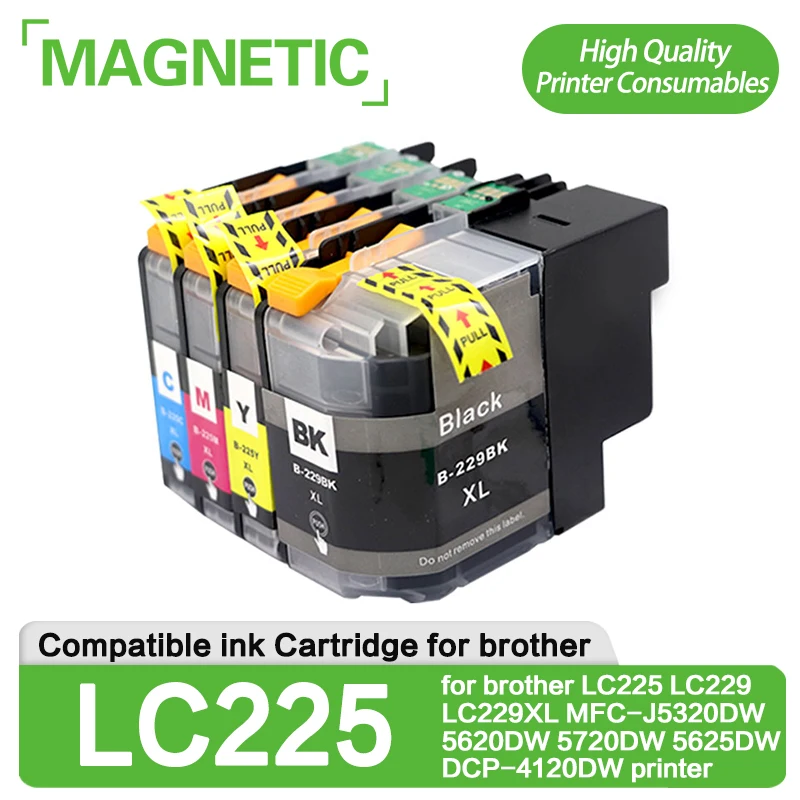 cartucho de tinta compativel com lc225 lcdispositivo para impressora brother lc225 lcecrecrecrecrecra lcroda 5620dw 5720dw 5625d75 01