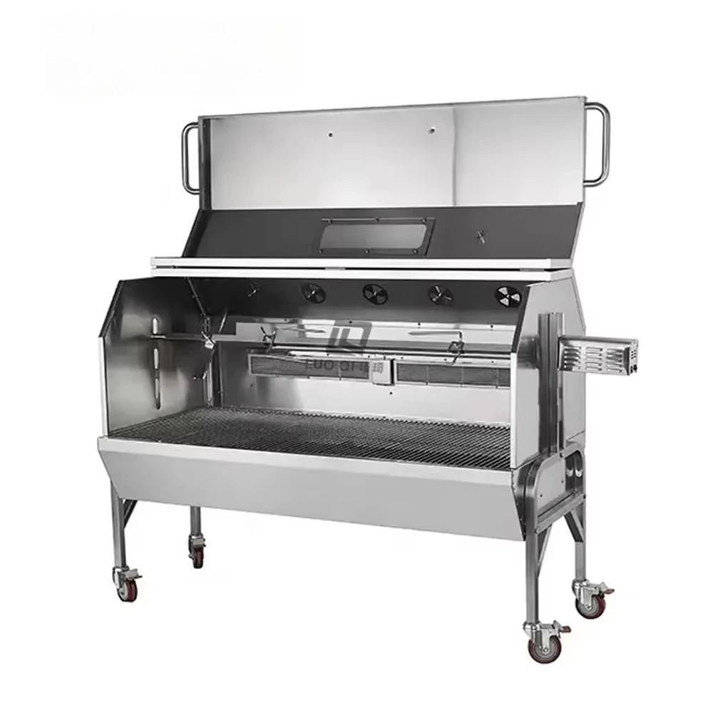 

Large Rotisserie Stainless Steel Gas And Charcoal BBQ Grill 60KG Fast Heating Outdoor Wholesale Barbecue Grill