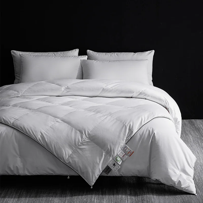 4-Season Luxury: 95% 5A Goose Down + Pure Mulberry Silk Duvet Set | 800+ Fill Power & Breathable