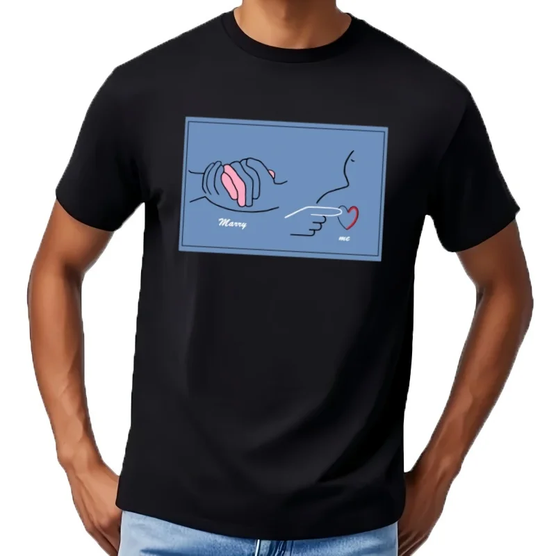 ASL Marry Me T-Shirt man clothes summer top t shirts men t shirt