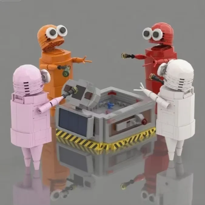 MOC Repo – blocs de Robot de société hantée, figurines de jeu d'horreur multicolores à grands yeux, modèle de jouets à collectionner, cadeau pour adultes et enfants