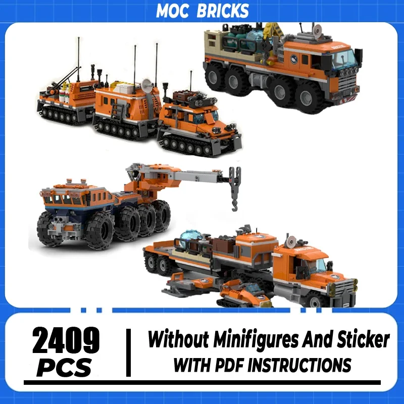 Moc Building Bricks Car Arctic Tracked Carrier Model Building Technology Modular City Car Block Construstion DIY Toy Gift