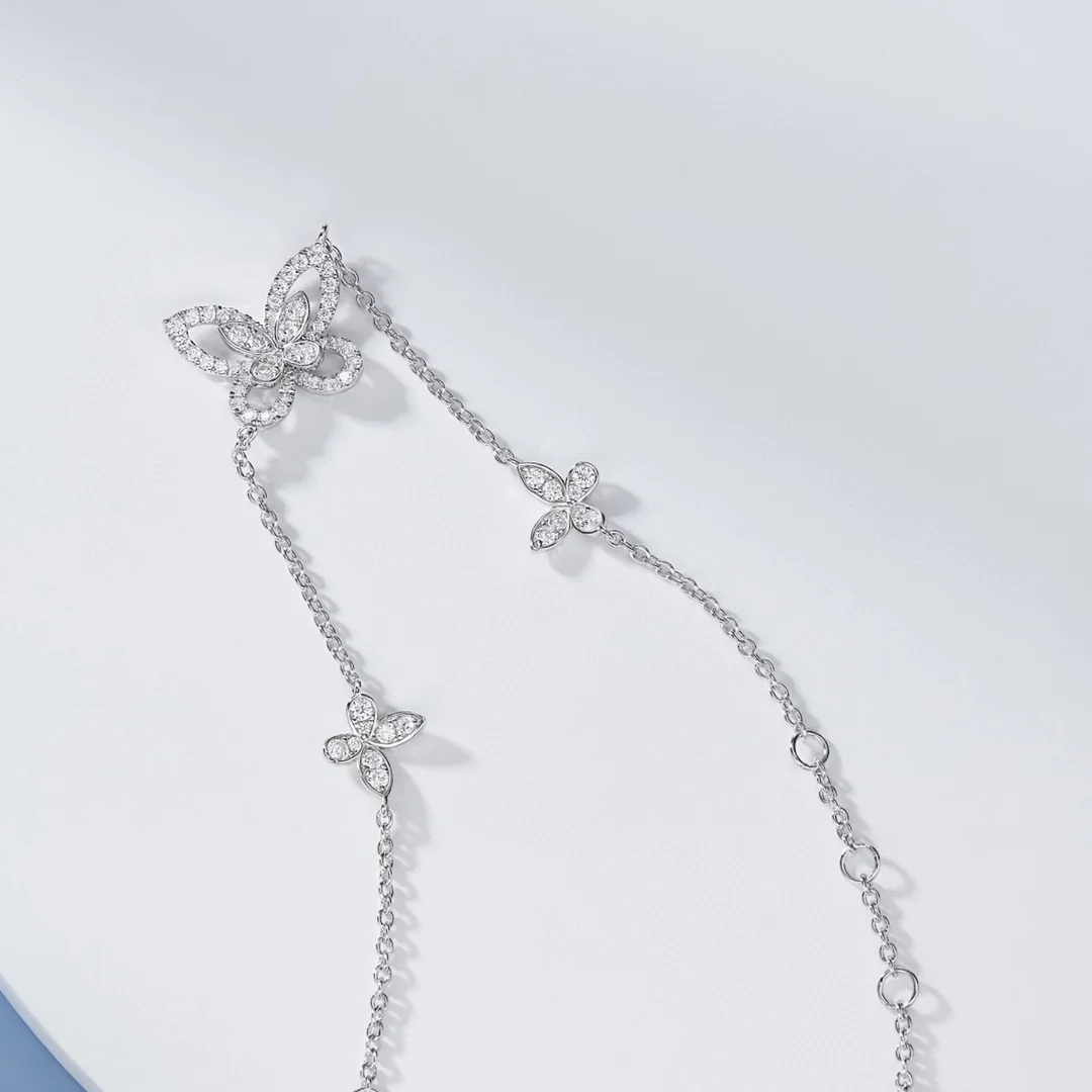 Klassisches S925 Sterling Silber Phantom Schmetterling Ausgehöhltes Damenarmband. Exquisite Geschenke. Luxus-Schmuck – Detail 4