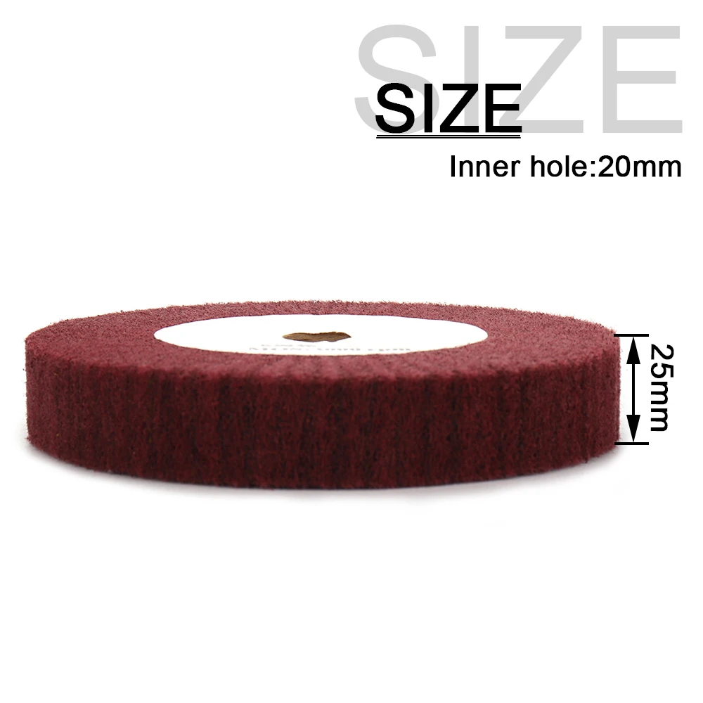 SI FANG 100-300mm Non-Woven Polishing Wheel Nylon Flap Wheel Metal Cleaning Rust Removal Grinding Scouring Pad 25mm Thick