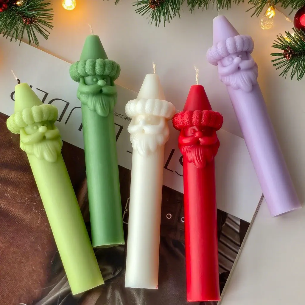 

Christmas Santa Beard Long Stick Silicone Mold Xmas Decor Holiday Gift Aroma Candle Long Pole Mould Candle Making Supplies