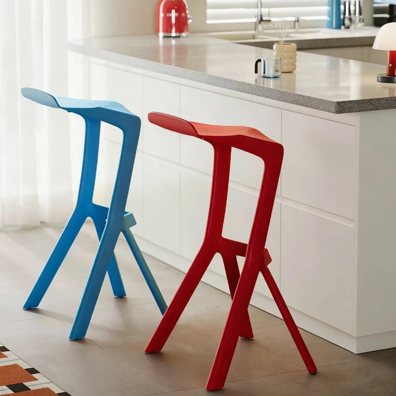 Shark Mouth Bar Chair Household Plastic Backrest High Chair Restaurant Front Desk Stackable Stool