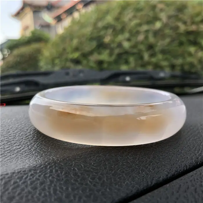 Exquisite Beautiful Ice Species Pure Natural Agate Chalcedony Jade Bracelet Top Quality Bangles Fine Jewelry