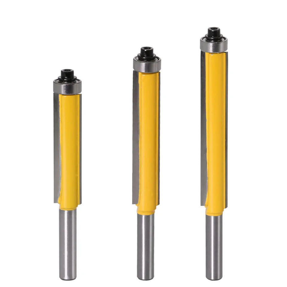 1pc 8mm haste fresa escultura em madeira 2 "flush guarnição roteador bit com rolamento para modelo de madeira padrão bit carboneto de tungstênio