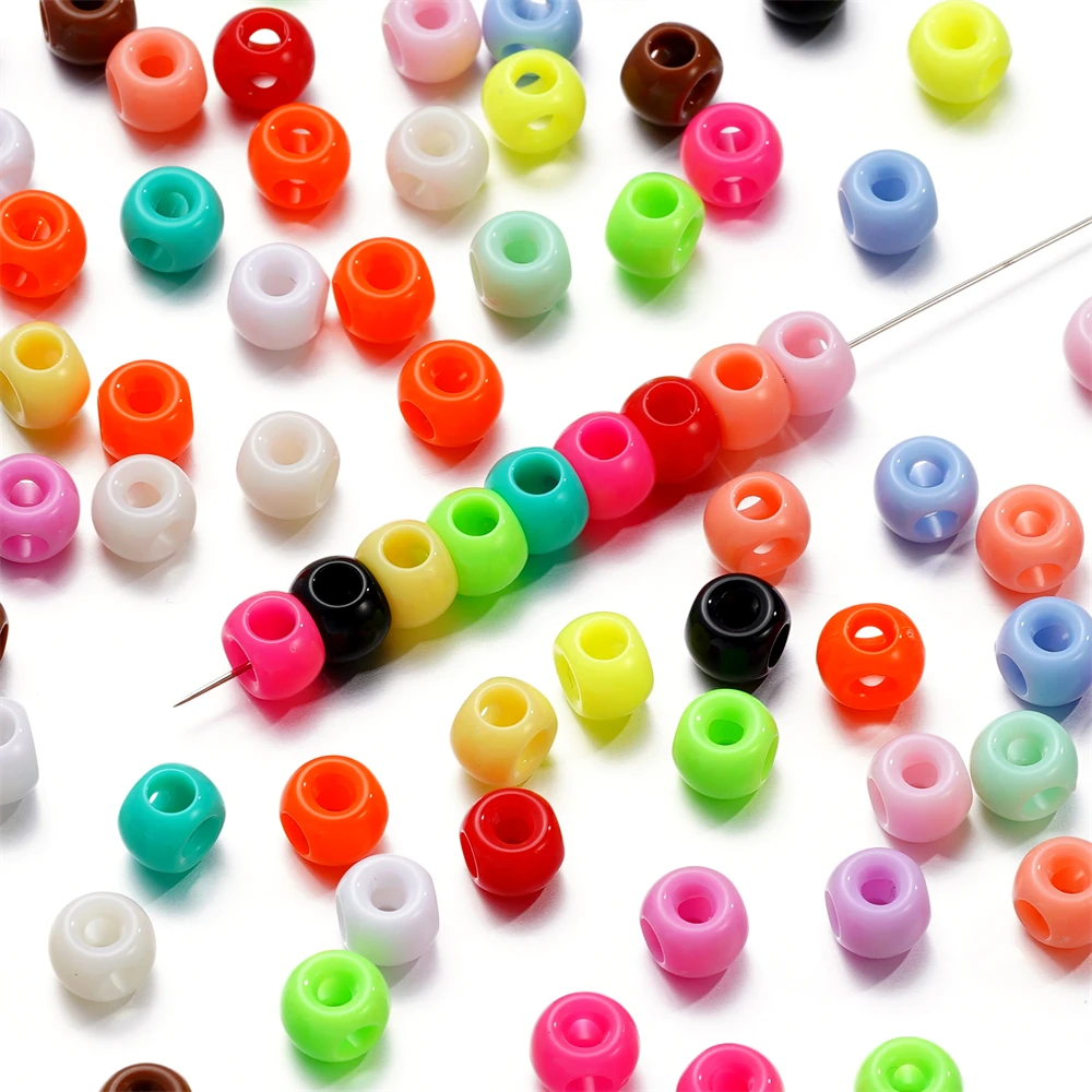 

50/200PCS 7x8mm Acrylic Four-Hole Beads Loose Spacers Beads For DIY Handmade Necklace Bracelet Jewelry Making Accessories