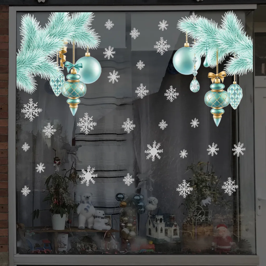 White Snowflake Electrostatic Sticker Window Kids Room Christmas Wall Stickers Home Decals Decoration New Year Wallpaper