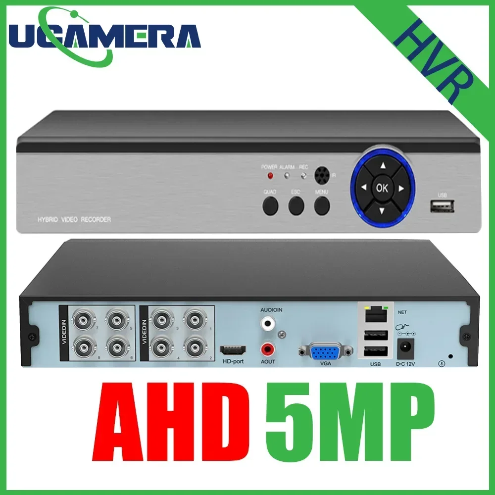 USAFEQLO Metal Shell 4CH 8MP AHD5MP H.265+ Xmeye 6 in 1 XVI TVI CVI NVR AHD CCTV DVR Simulation Surveillance Video Recorder