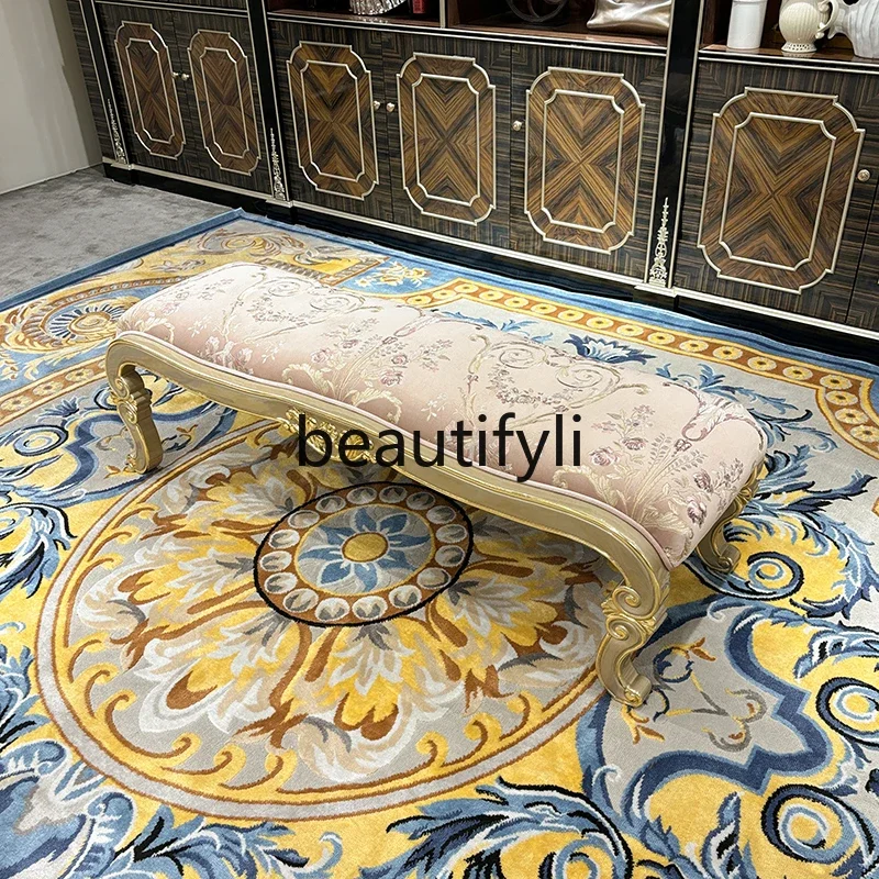 

French end stool, European fabric beauty couch, new embroidered recliner, lazy chair, bedroom2005