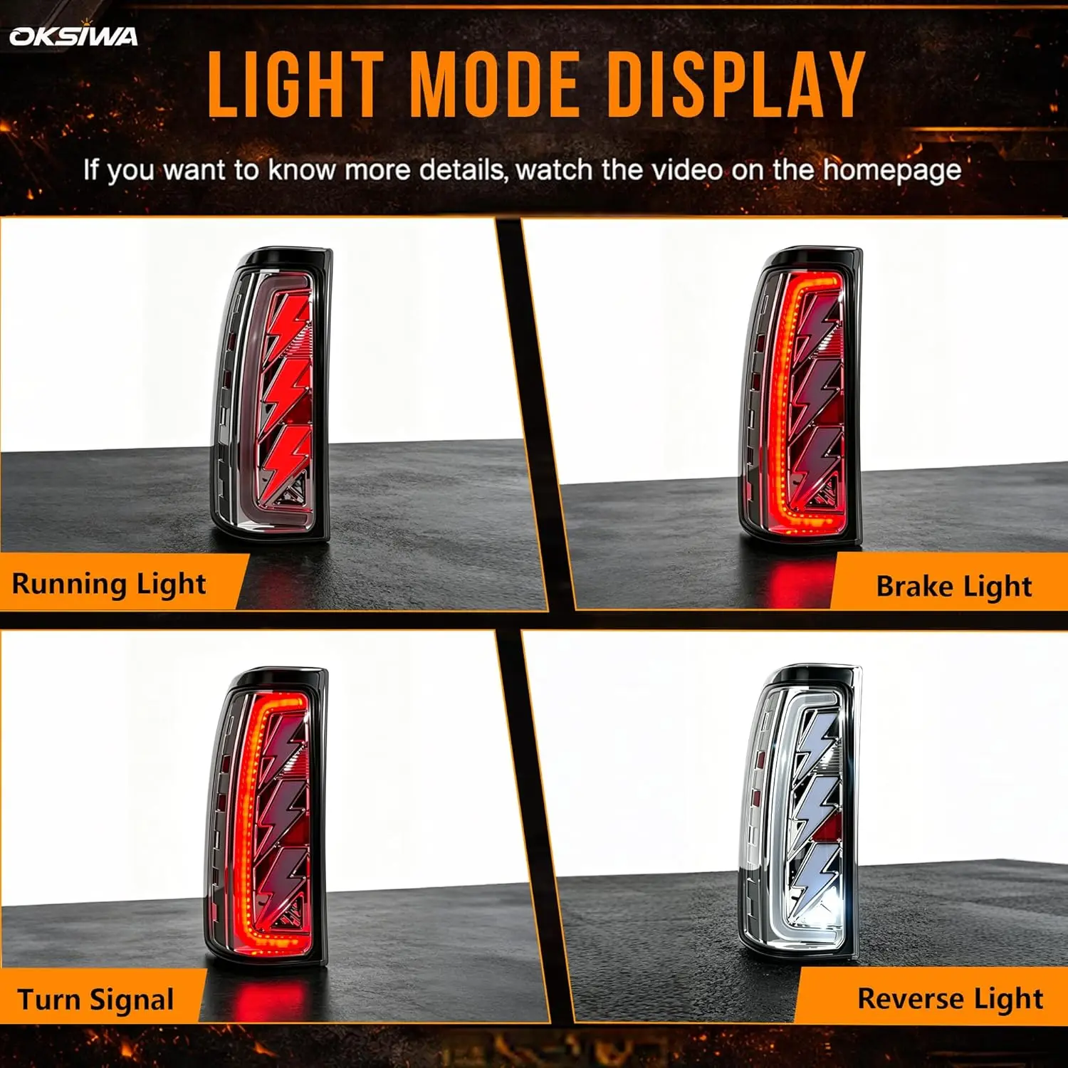 LED Tail Lights for 2003-2006 Chevy Silverado 1500 2500 3500 Startup Animation Flash Shaped Taillight Dynamic Turn Signal Light