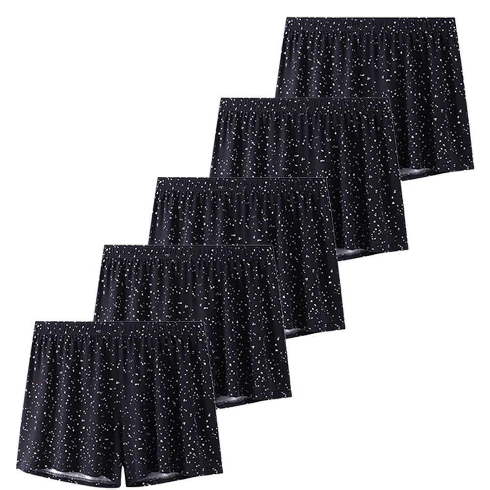 

Мужские шорты-боксеры в горошек, 5 шт., свободные, повседневные, мягкие, приятные для кожи, дышащие, для ежедневной носки, нижнее белье