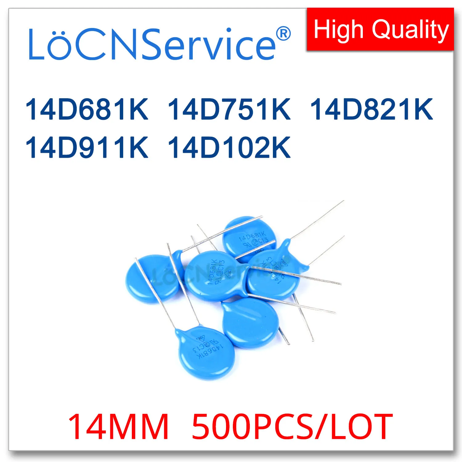 14MM 14D 500PCS 14D681K 14D751K 14D821K 14D911K 14D102K Varistor