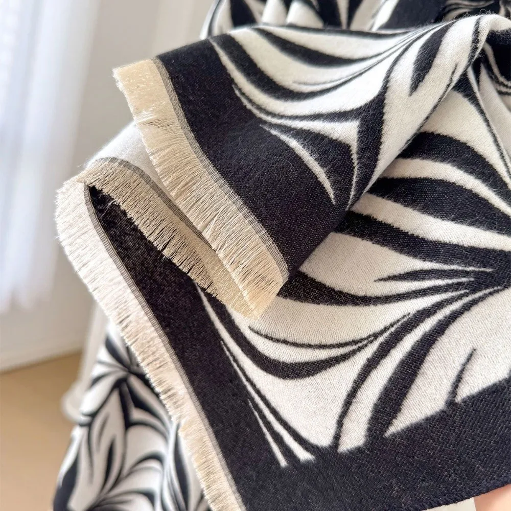 

Роскошный шарф из искусственного кашемира, теплые толстые жаккардовые шали, ветрозащитные универсальные шали из пашмины