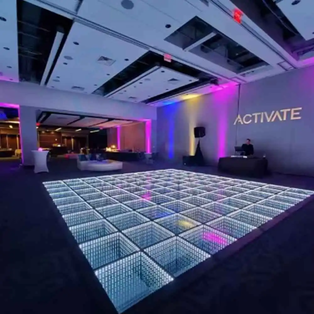 LED Magnetic Wireless DJ Mirror Dance Floor Pub Stage Dyeing Glass 3d Interactive Led Dance Floor for BAR Disco Night Light