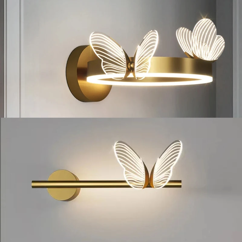 Butterfly LED Wall Lamp Indoor Lighting For Home Living Room Decoration Bedroom LED Night Lights Bedside Lamps