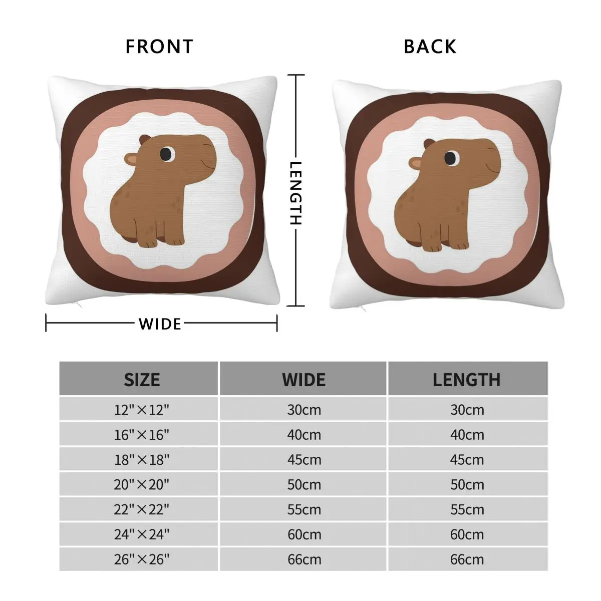 Nice Capybara Pillowcase Polyester Linen Velvet Printed Zip Decorative Throw Pillow Case Home Cushion Cover 45x45
