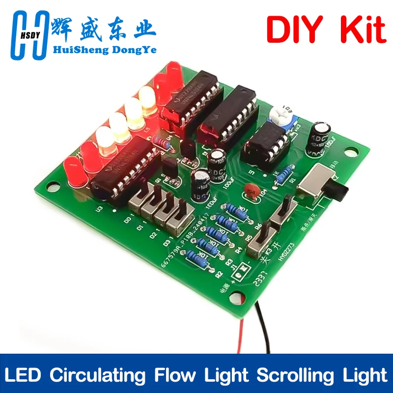 LED Circulating Water Light Welding DIY Kit Pattern Colored  Controller Electronics Self Assembly and Soldering