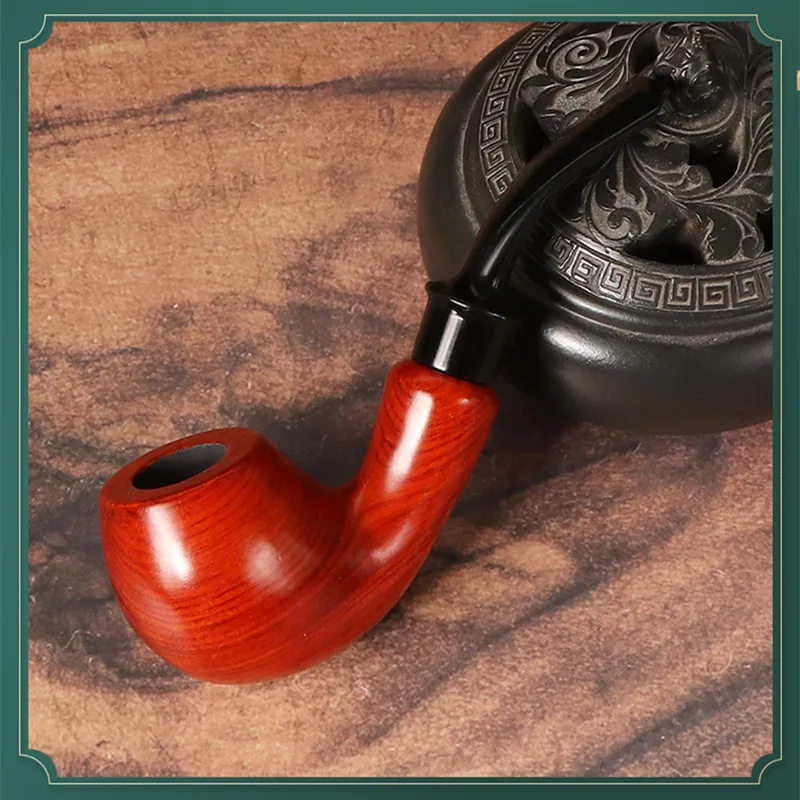 Rosewood Reading Tobacco Pipe Set Long Acrylic Cigarette Holder Replace Short Mouthpiece Smoking Pipe