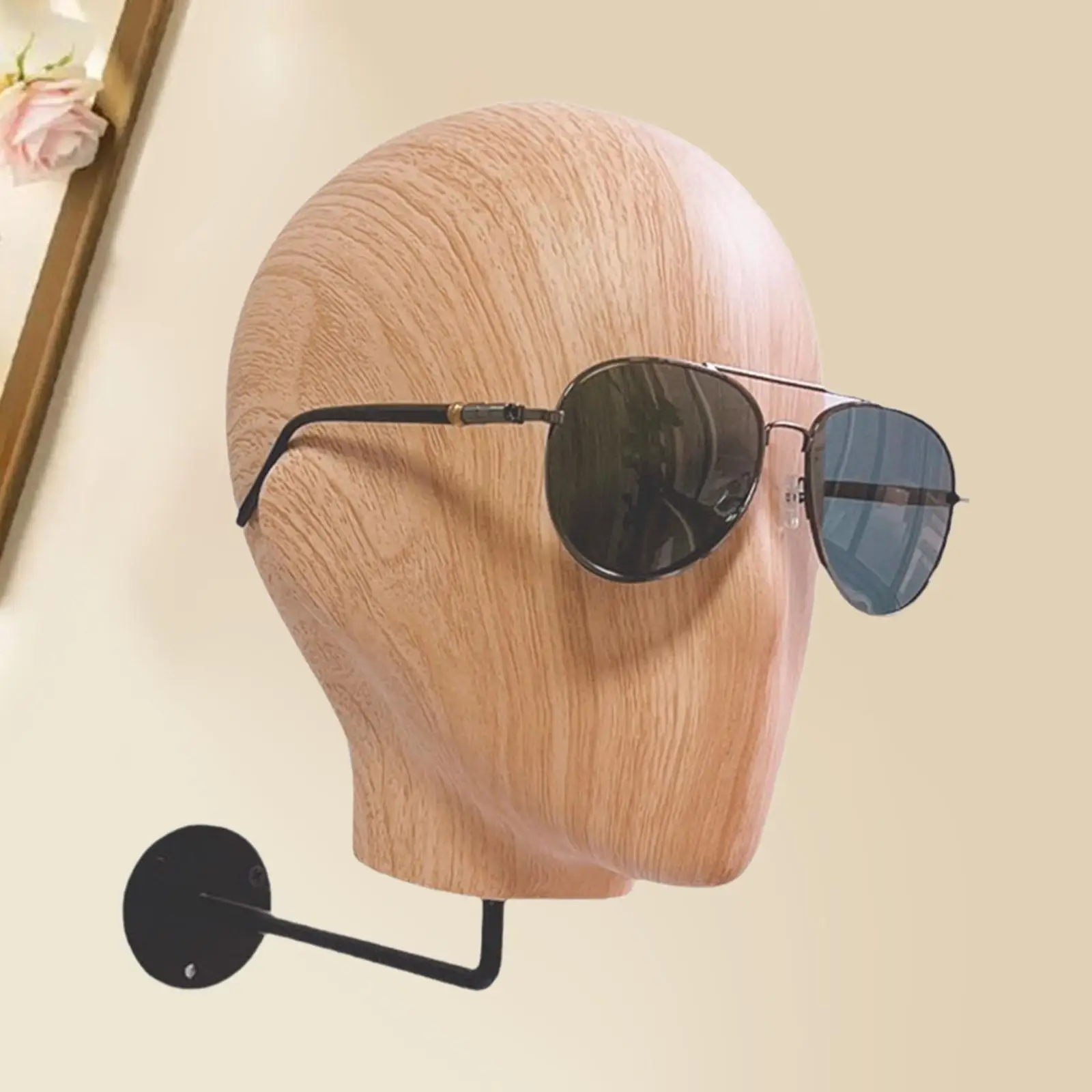 

Wall Mounted Mannequin Head Hat Rack Multifunctional Wig Display Model Hat Display Stand for Glasses Cap Tabletop Hair Salon