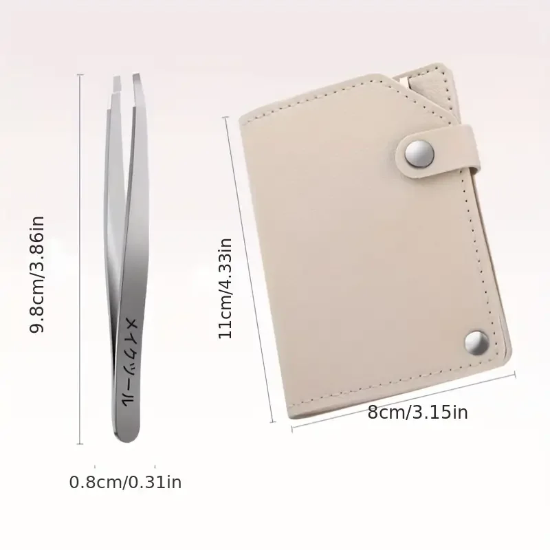 ステンレス鋼の眉毛ピンセット,4 in 1,プロの脱毛,フェイシャルケア,収納付きメイクアップツール