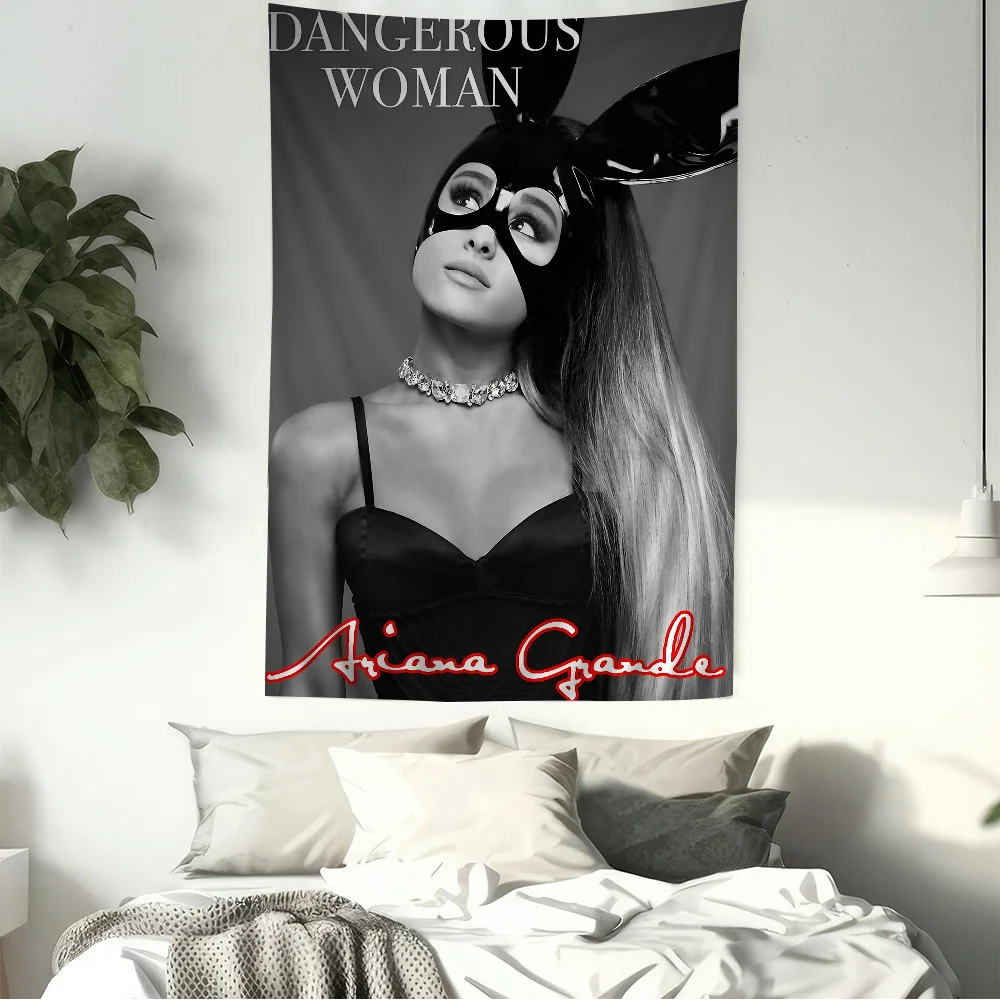 Music Art Poster Ariana Grande Printed Large Wall Tapestry Art Science Fiction Room Home Decor Decor Blanket