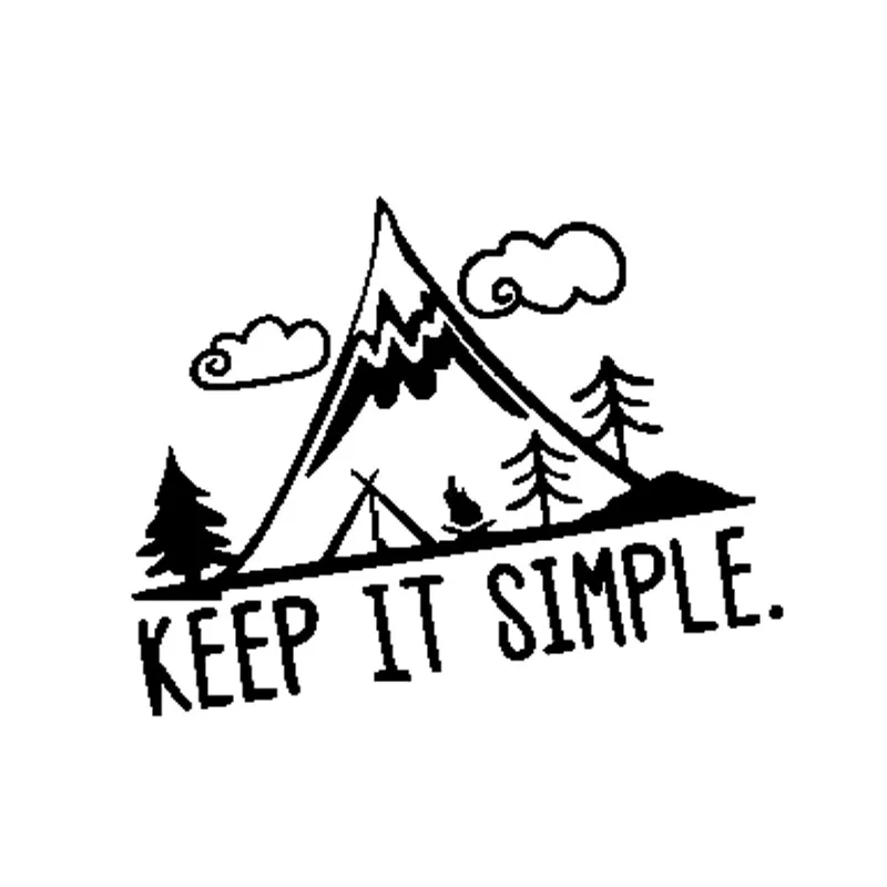 

JP interesting mountain camping keep simple and vivid window car sticker, car exterior accessories Vinyl Sticker 14cm-10.65cm