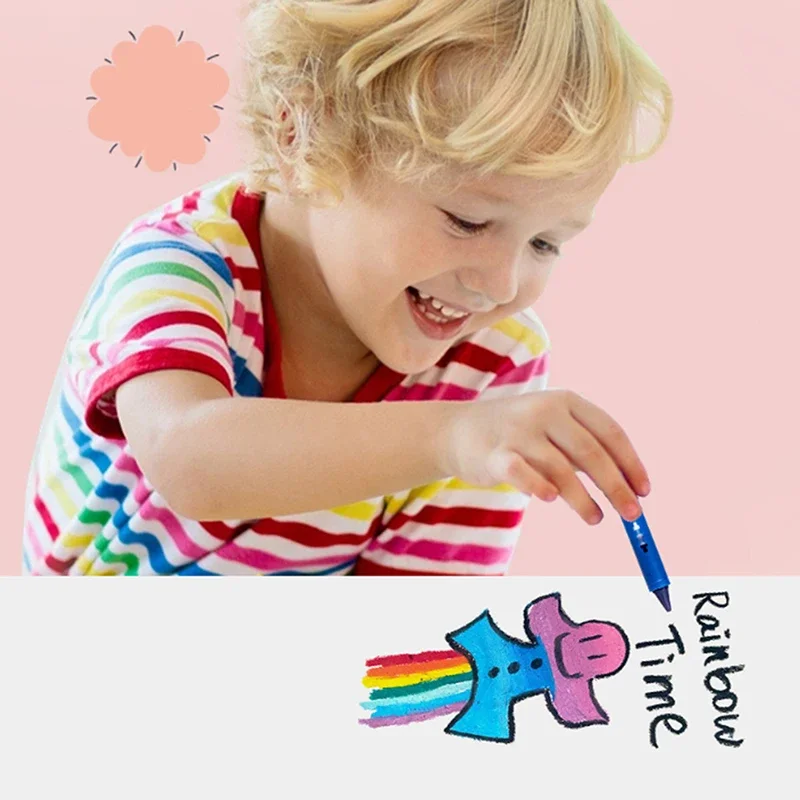 6Pcs Washable Bath Crayons Colorful Drawing In The Tub Easy Clean Crayons Kids Colorful Funny Art Toy Graffiti Bathroom Crayon