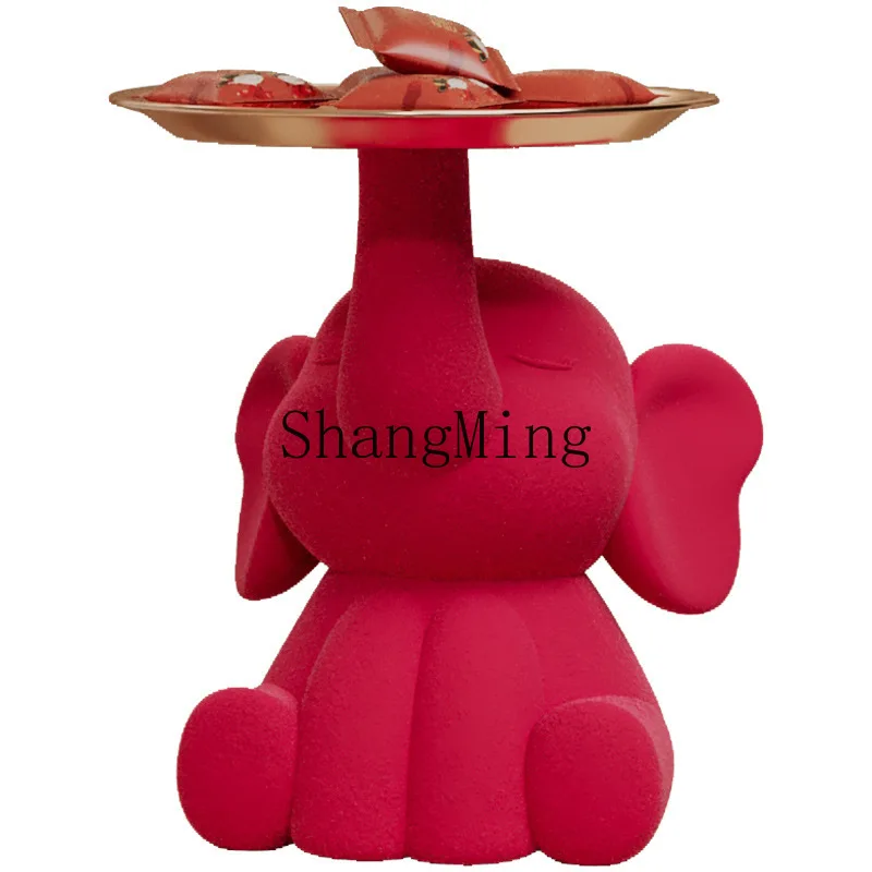 

DSA red flocking home jewelry cute living room layout decoration porch storage ornament