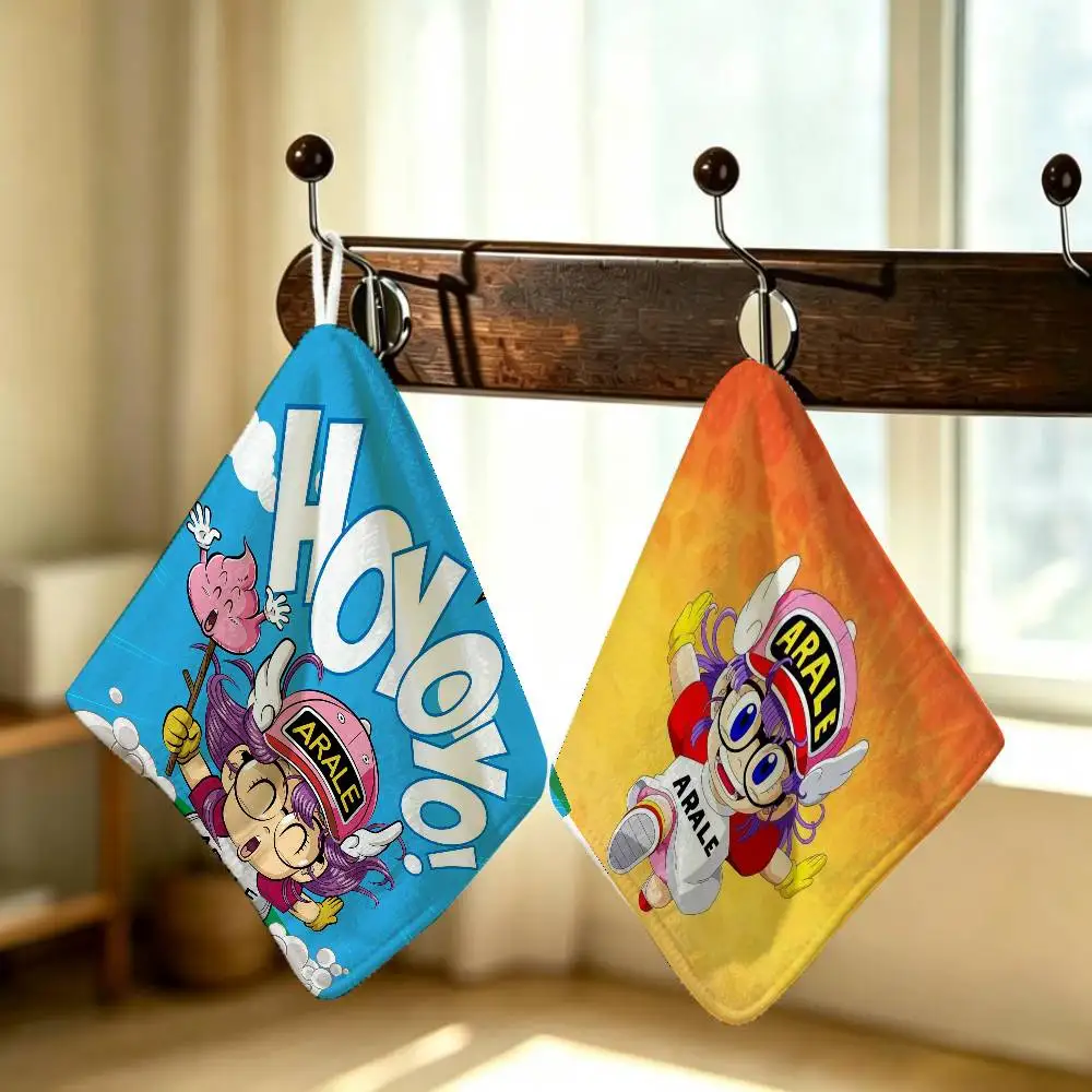 Hot Comics Kawaii Dr. Slump Household Hanging Towel Polyester Cotton Hand Wiping Towel Sturdy For Bathroom Bedroom