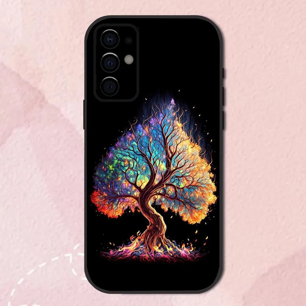 Boom Van Het Leven Ruimte Telefoonhoesje Voor Samsung S24,S21,S22,S23,S30,Ultra,S20,Plus,Fe,Lite,Note,10,9,5G Zwarte Softshell