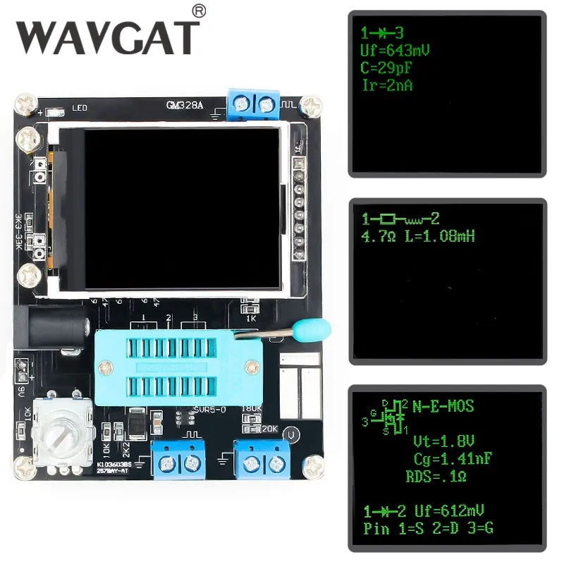 AEAK LCD GM328A Transistor Tester Diode Capacitance ESR Voltage Frequency Meter PWM Square Wave Signal Generator SMT Soldering