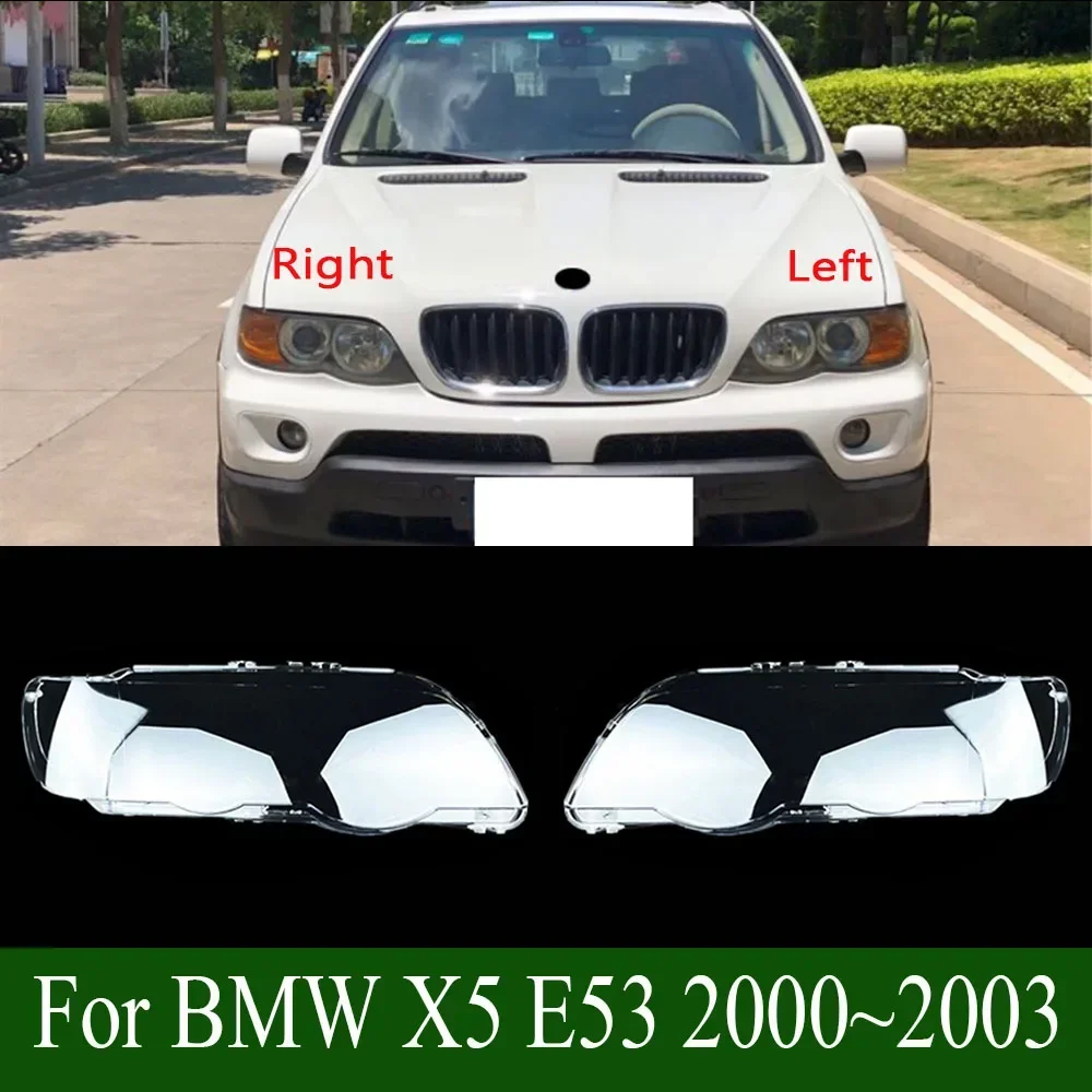 

For BMW X5 E53 2000~2003 Headlight Lens Cover Transparent Lamp Shade Headlamp Shell Plexiglass Replace Original Lampshade