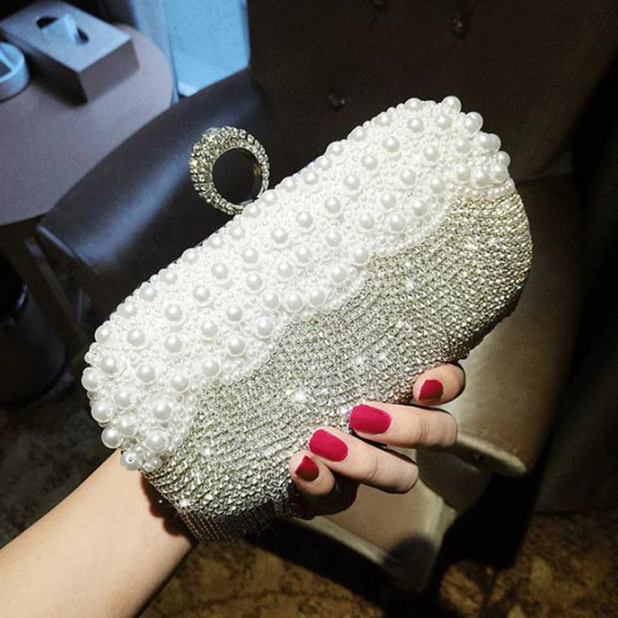 الماس مساء مخلب حقيبة الذهبي شرابة حقيبة يد بوتيك الجدة المعدنية حجر الراين المحافظ وحقائب اليد حفل زفاف الزفاف