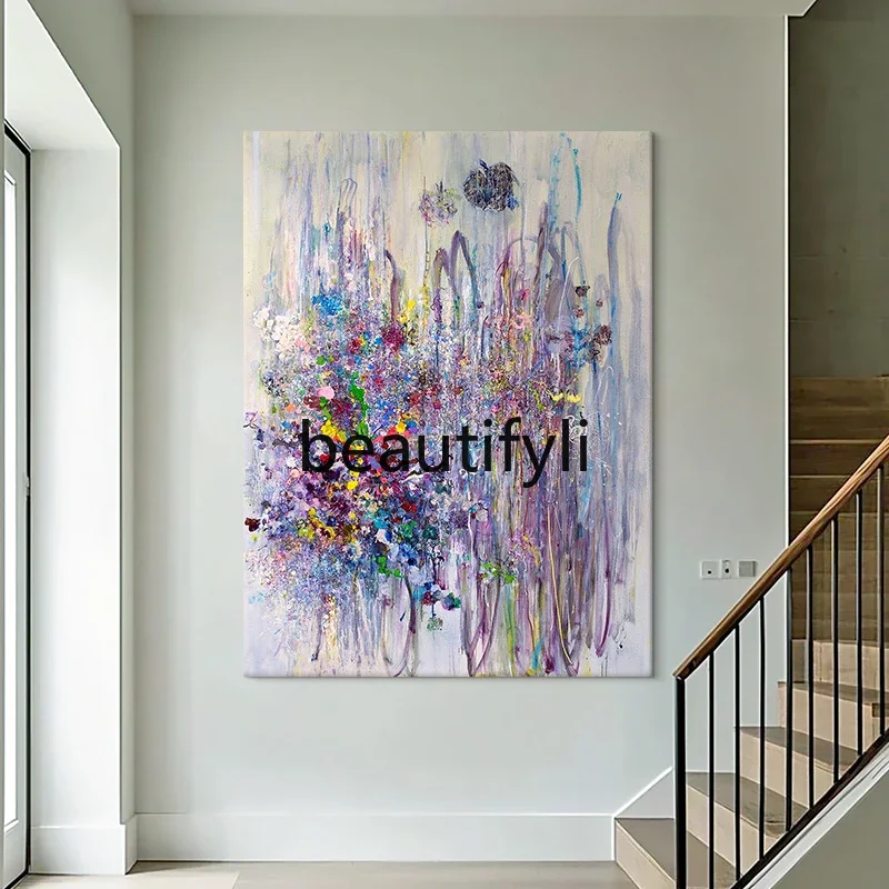 

D96 Abstract hand-painted oil painting, sofa background wall, pure porch texture mural, living room hanging painting