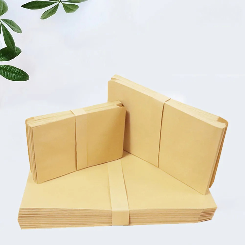 100Pcs Kraft Envelope Vintage Style 17.5cm Plain Color Classic Mini Envelopes for Office School Gift Baby Shower Storage