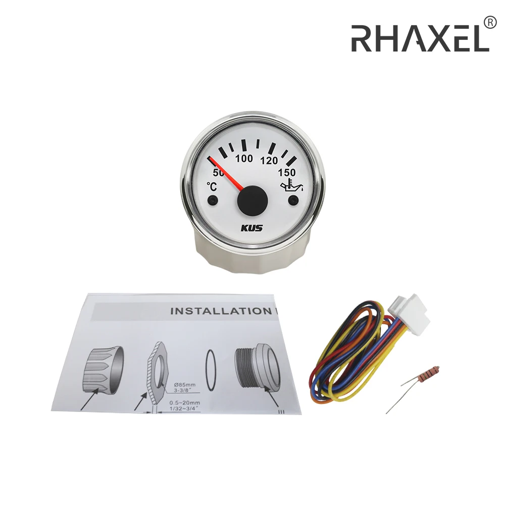 KUS Oil Temp Temperature Gauge Meter Indicator 50-150℃ with Backlight 12V/24V 52MM(2