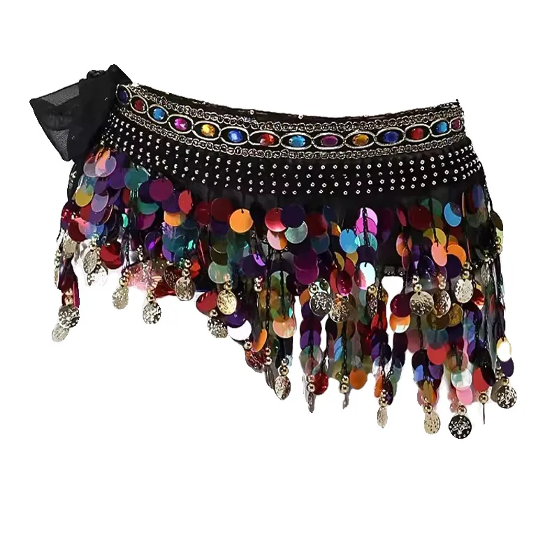 Dancer\'s Accessories New Style Top Selling Belly Dance Waist Chain Hip Scarf Bellydance Coins Belt Dancing Waist Belt