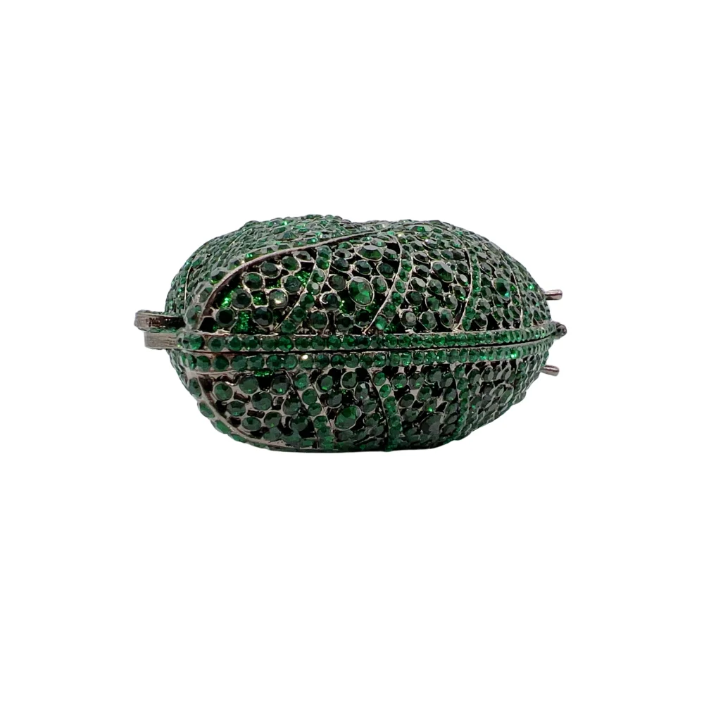 Petite Leaf Shaped Evening Clutch, Mini Crystal & Bead Embellished Bag for Wedding Guest, Elfin Elegance - view 5