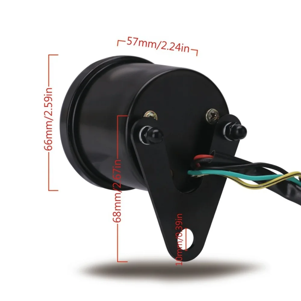Universal Motorcycle Tachometer Gauge 0-13000 RPM, LED Backlight Rev Counter Meter, Motorcycle Engine RPM Gauge 4