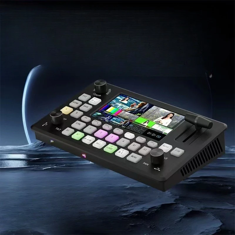Multifunctional portable broadcast director live switching station, four-way HDMI signal source three-cut